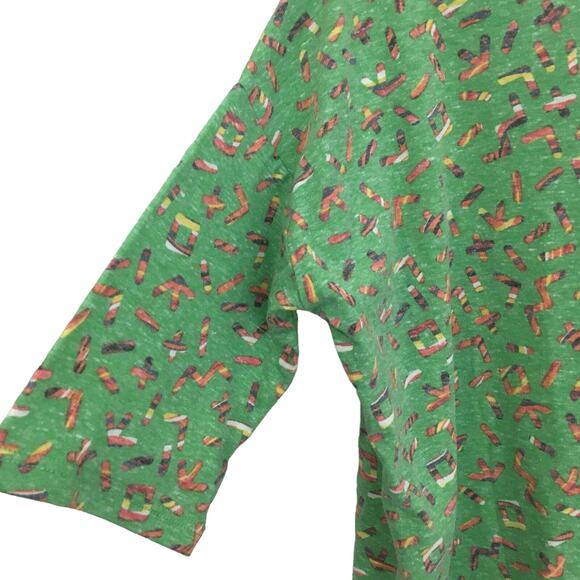 NWT LuLaRoe Irma Oversized Flowy T-Shirt Top Letters And Numbers Print Size XXS - Picture 12 of 12